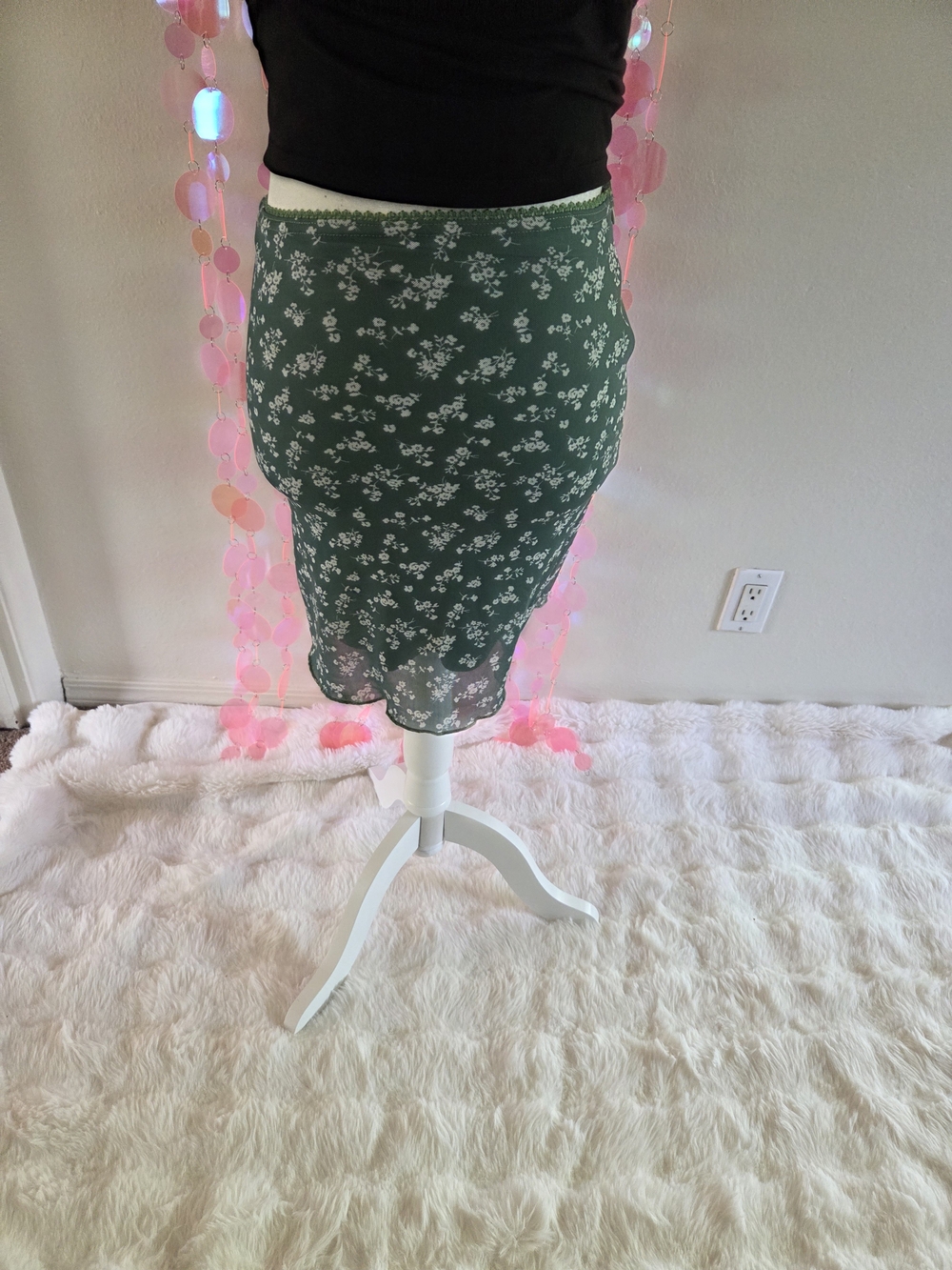 Princess Polly Green Floral Mini Skirt